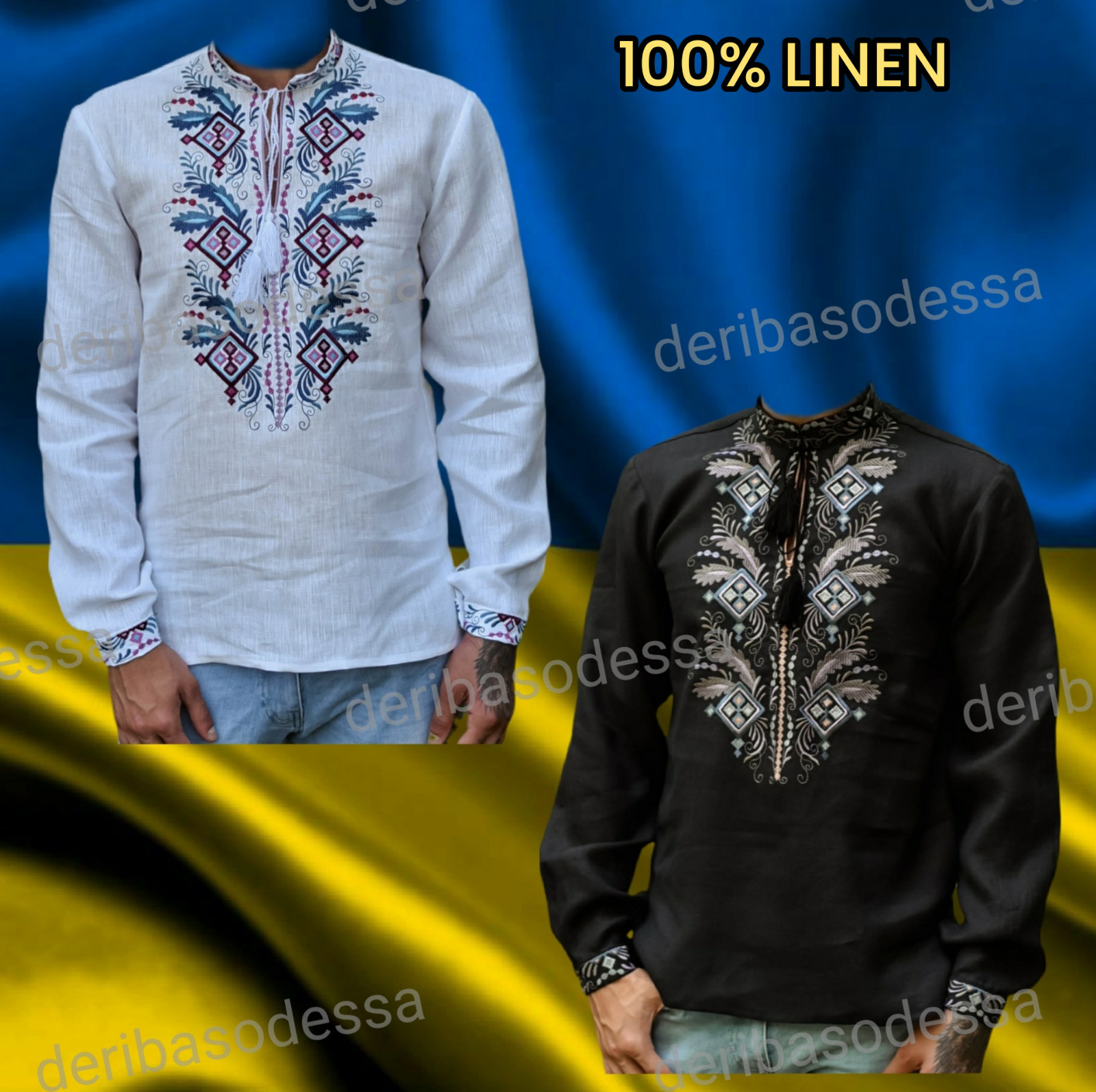 M L XL 2XL 3XL 4XL traditional Ukrainian embroidered shirt Vyshyvanka Linen100%