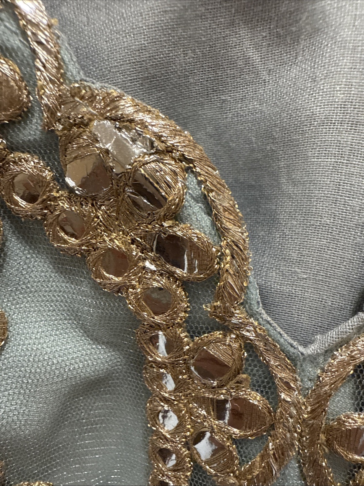 Indian Blue Choli With Beautiful Silver Embroidery & Fringe Tassels