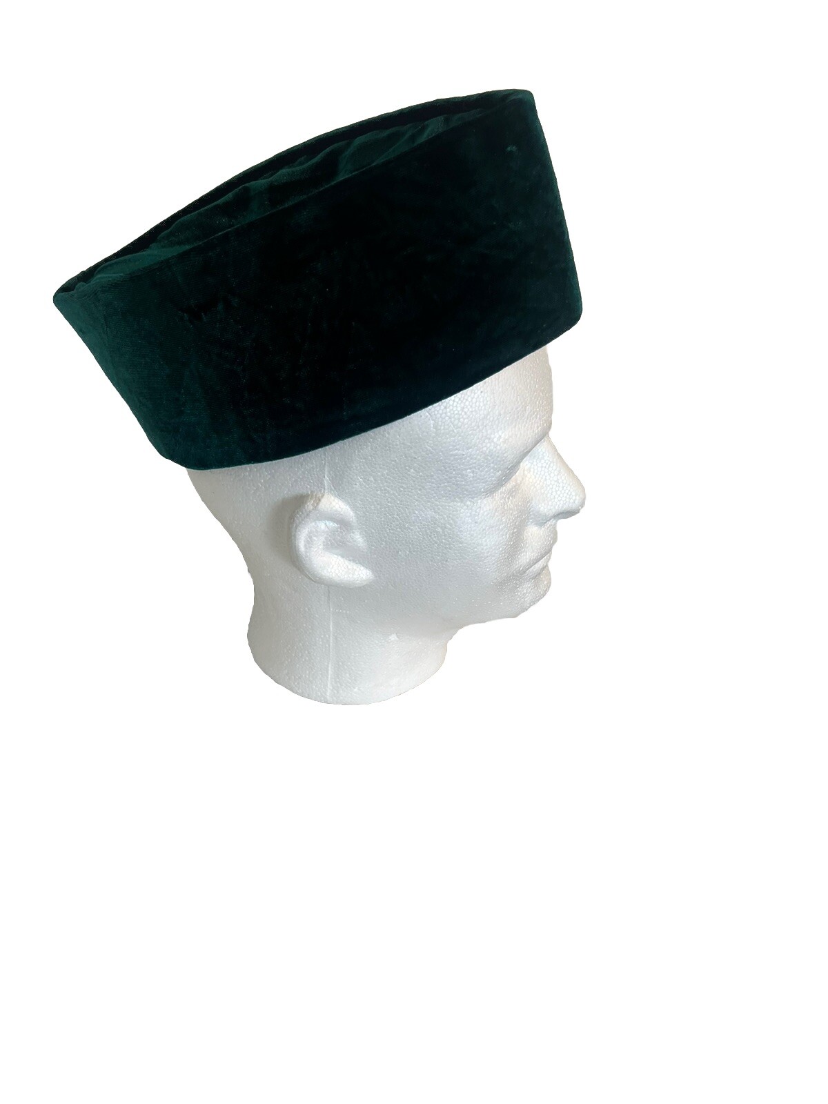 Green Handmade African/ Middle Eastern Velvet Kufi/ Fila Hat. One Size