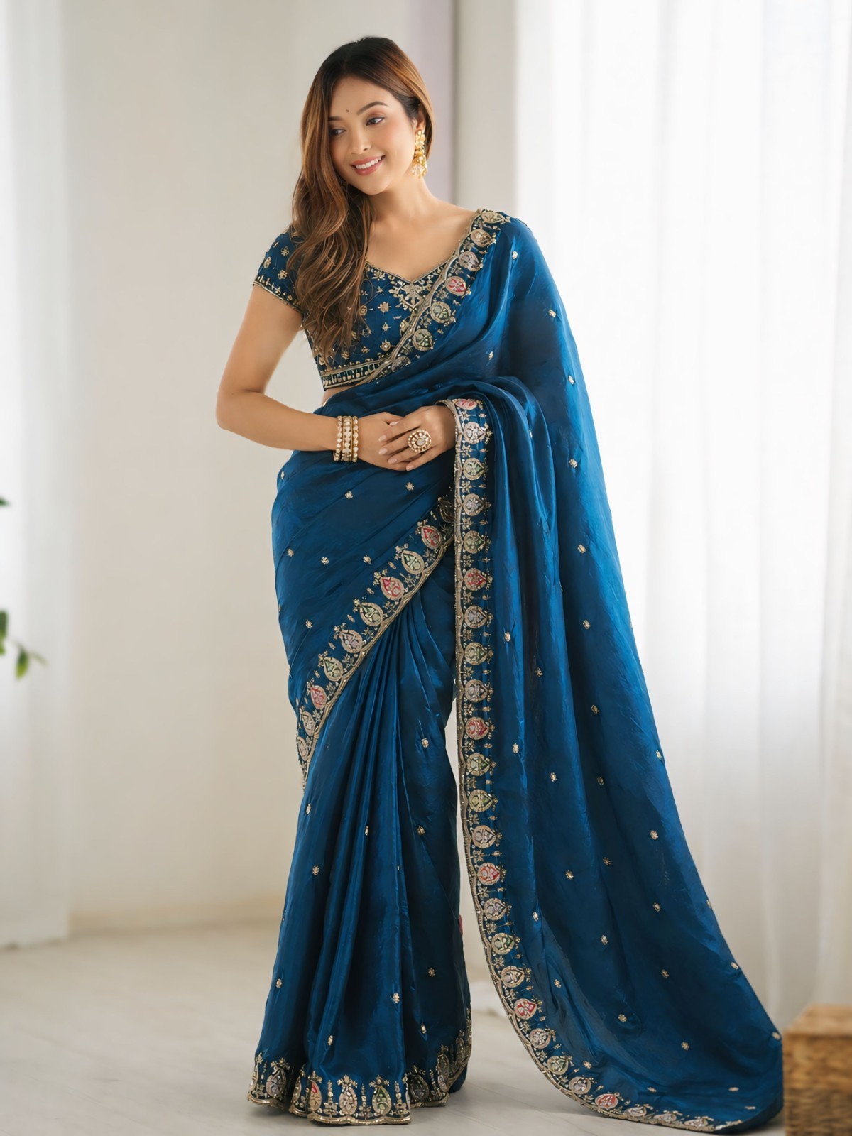 SARI INDIAN WEAR BOLLYWOOD DESIGNER PAKISTANI WOMEN SAREE ETHNIC BOLLYWOOD
