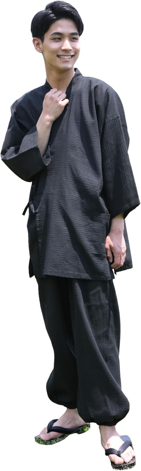 Nishiki SAMUE Men Traditional Work Wear Cotton Cloth Kimono M/L/LL/3L From Japan