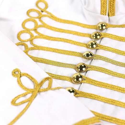 Napoleonic White hussar jacket 18 century vintage Military uniform Tunic jacket.