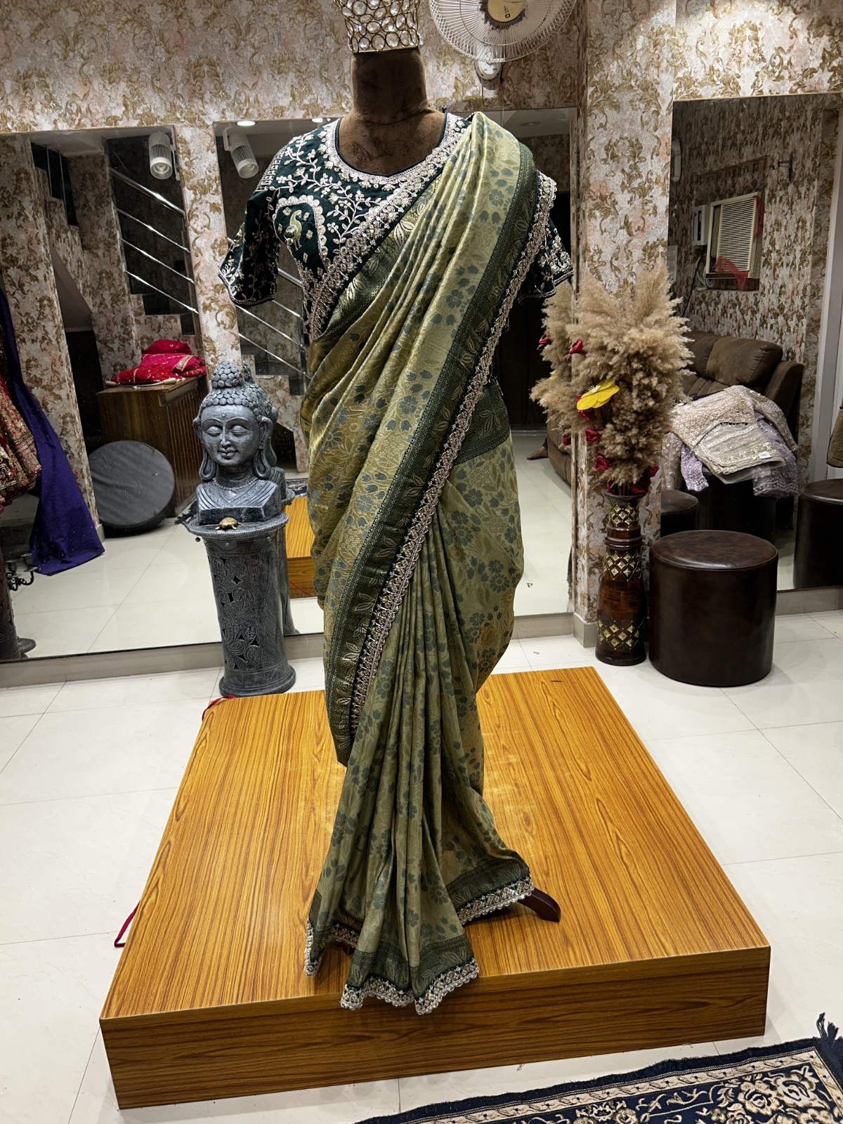 GREEN COLOR SILK SAREE