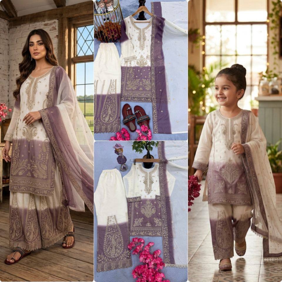 Mom and daughter matching sharara palazoo suits Indian pakistani designer ethnic