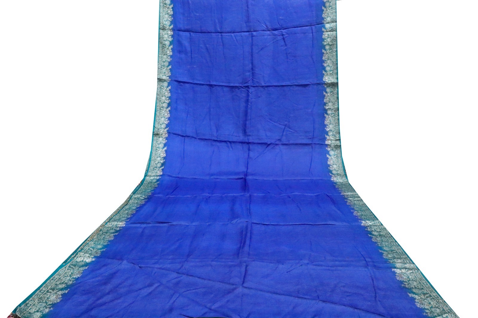 Vintage Tussar Silk Saree, Upcycled Printed Tussah Silk DIY Fabric TS1163