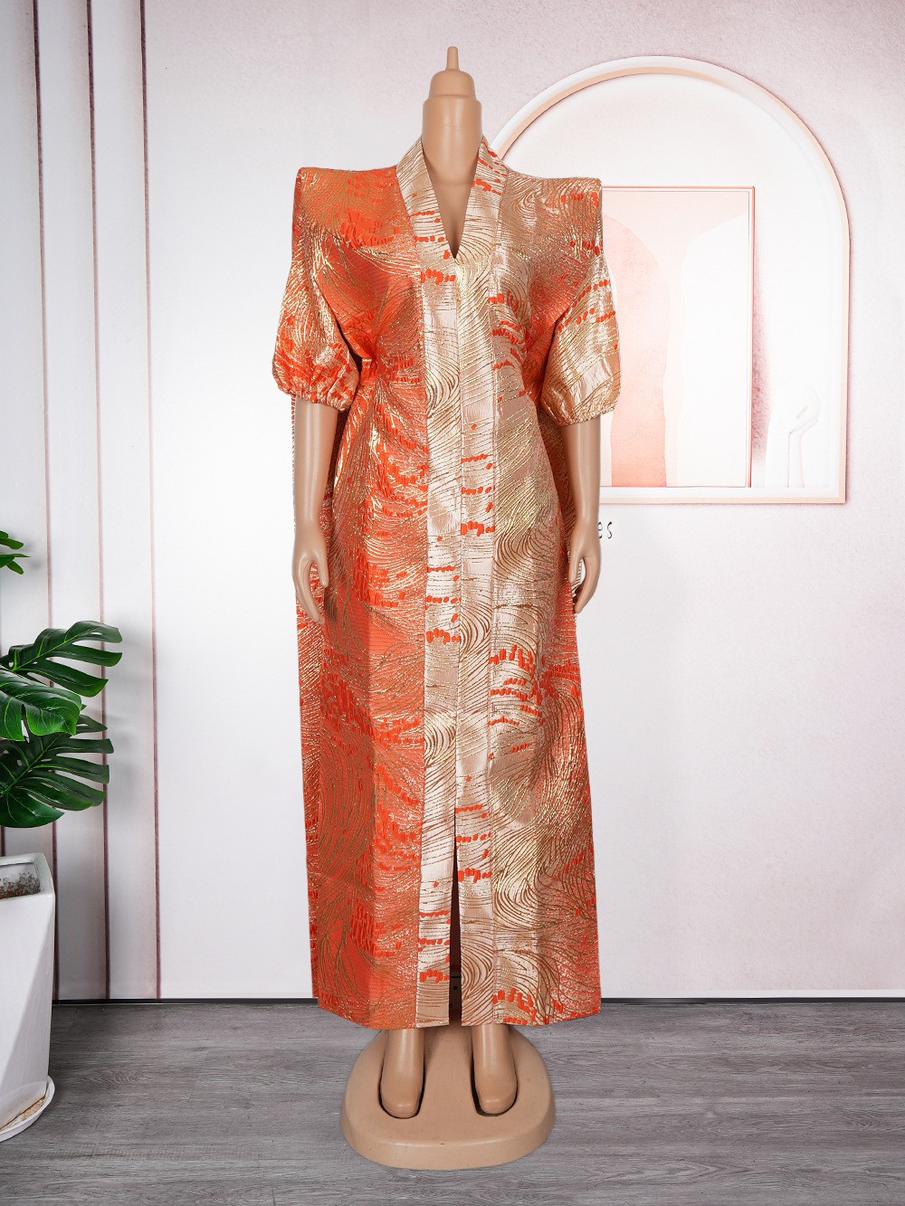 African Maxi Dress for Women Elegant Arabic Kaftan Caftan Lady Dashiki One Size
