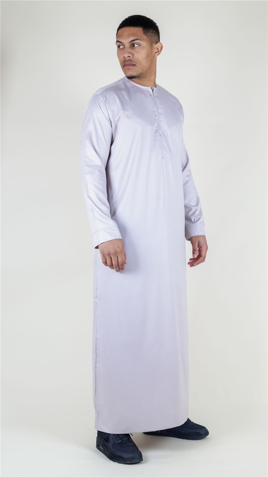 Men’s Cream Satin Emirati Thobe Islamic Clothing | Thobez