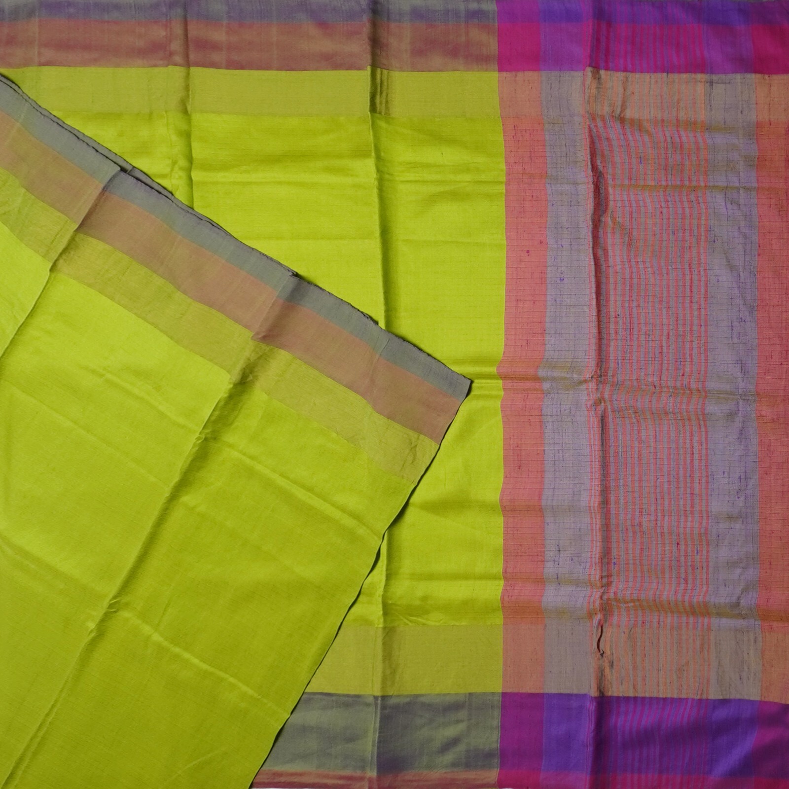 Namaste Vintage Green Sarees 100% Pure Silk Zari Handwoven Sari 6YD Craft Fabric