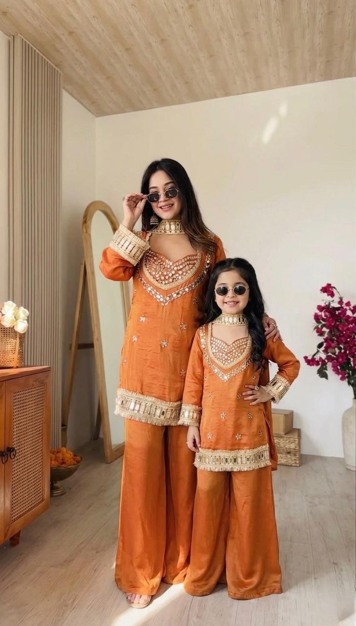 Mom daughter mother kids sharara suit plazzo suit pakistani indian ethnic eid