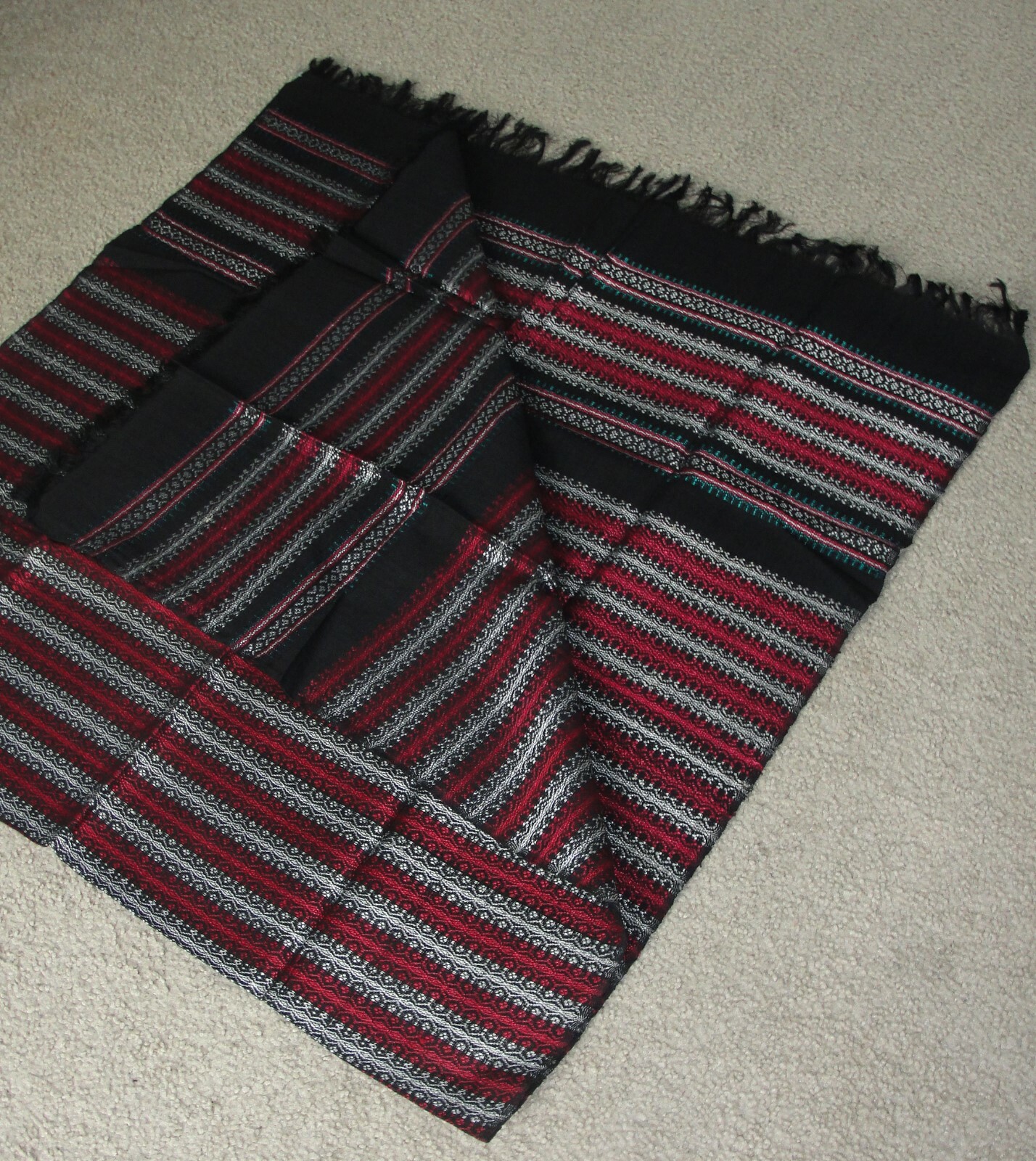 Handmade Aarong Shawl Dupatta Scarf MP Art Museum Silk Bangladesh Indian Ajrakh