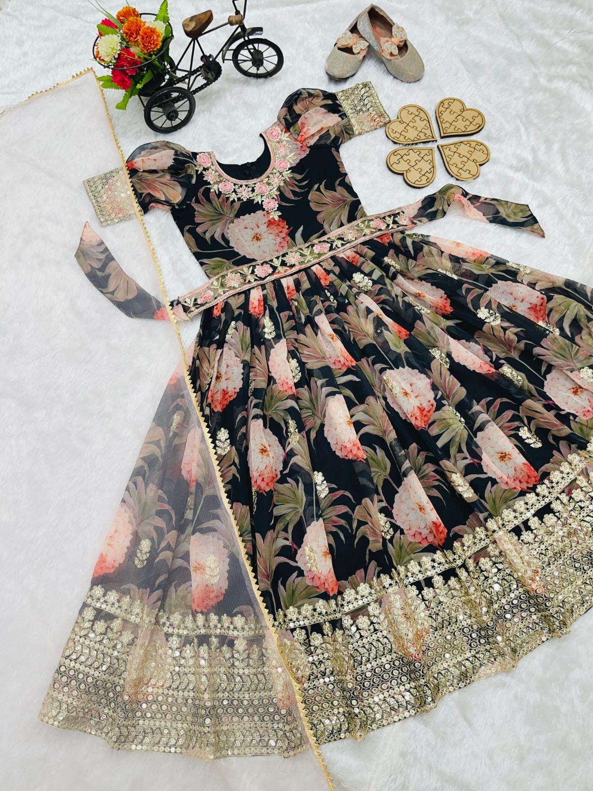 Readymade kids girls gwon party wear eid indian girls designer dress