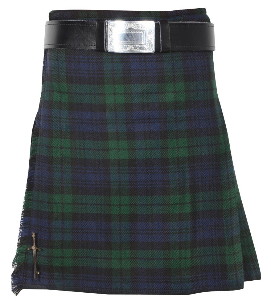 KILT – Black Watch Tartan Acrylic Wool Kilt 2 Leather straps, Size 1-2 Years