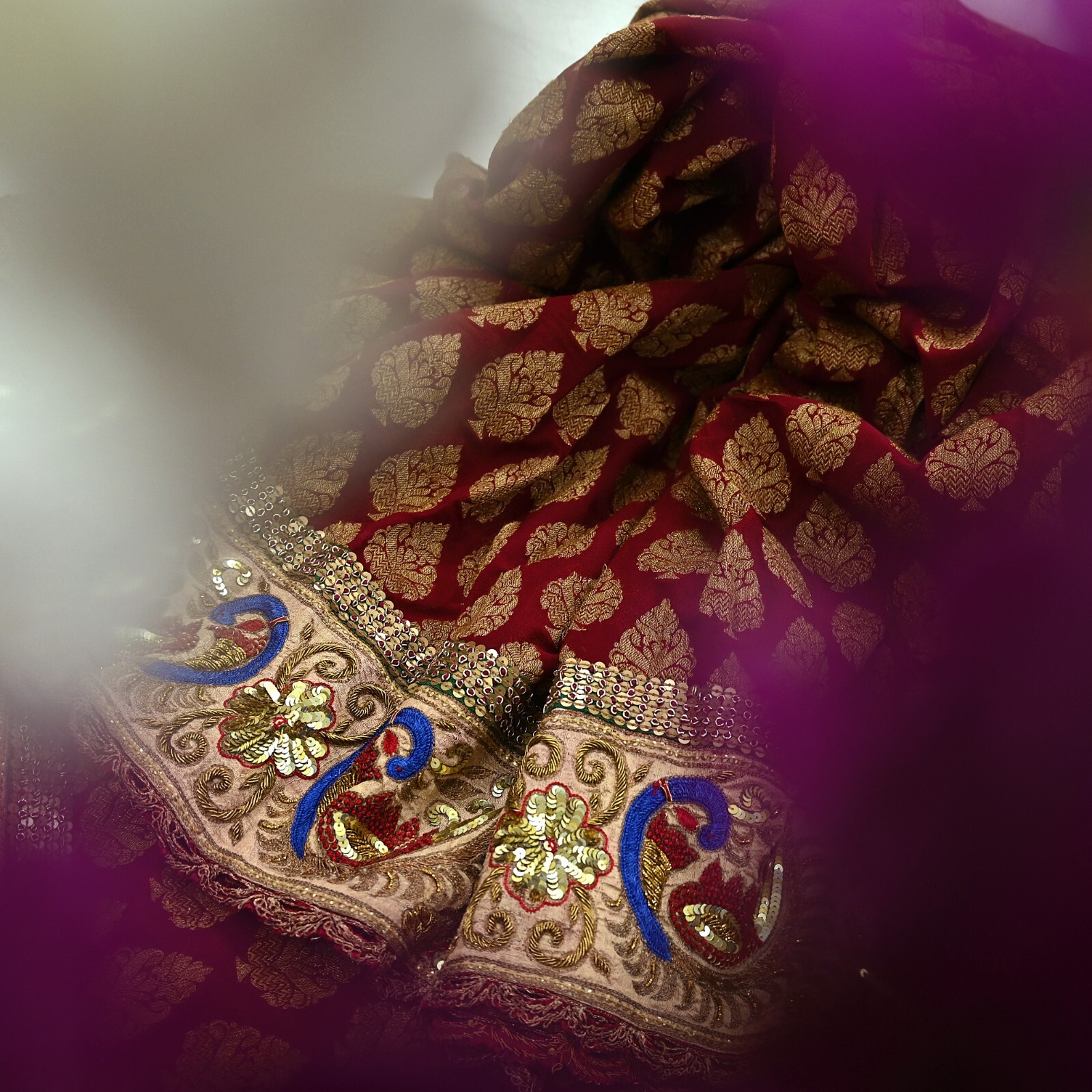 Pre-Owned Sari Georgette Silk Hand Embroidered Designer Manish Malhotra Sarees