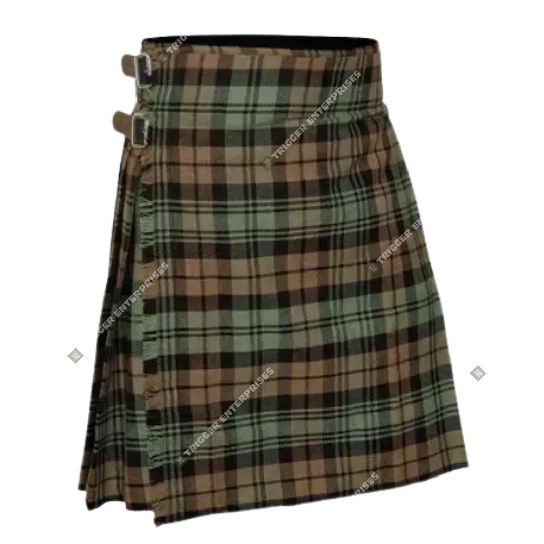 Handmade 8 yard 16 oz Black Watch Weathered Tartan Kilt for Men’s | Custom Kilts