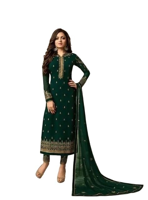 ZUVAANYA Indian Pakistani Designer Wedding Or Party Wear Straight Salwar Kameez