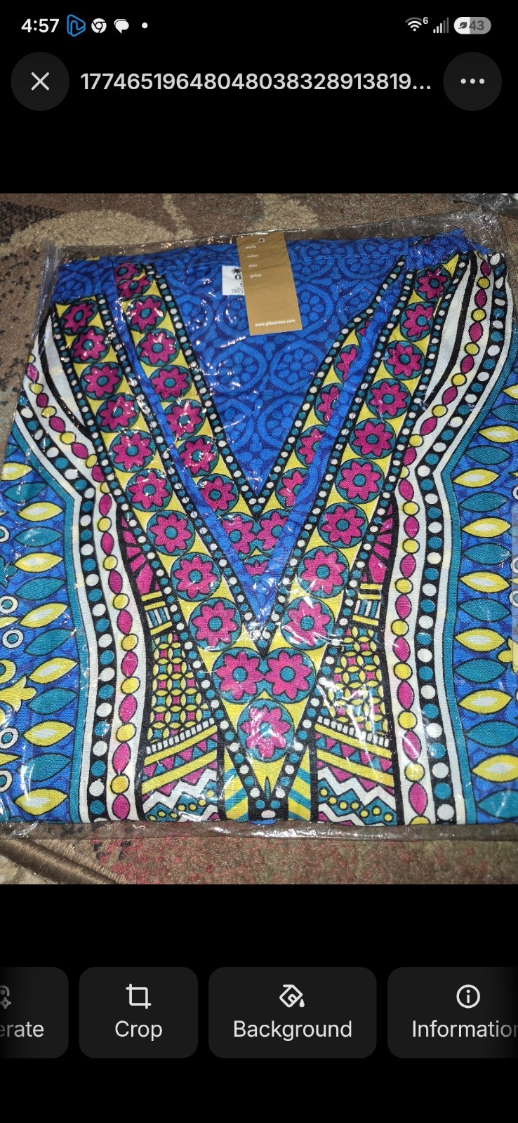 One Size Fit All Women African Dashiki Top Dark Blue