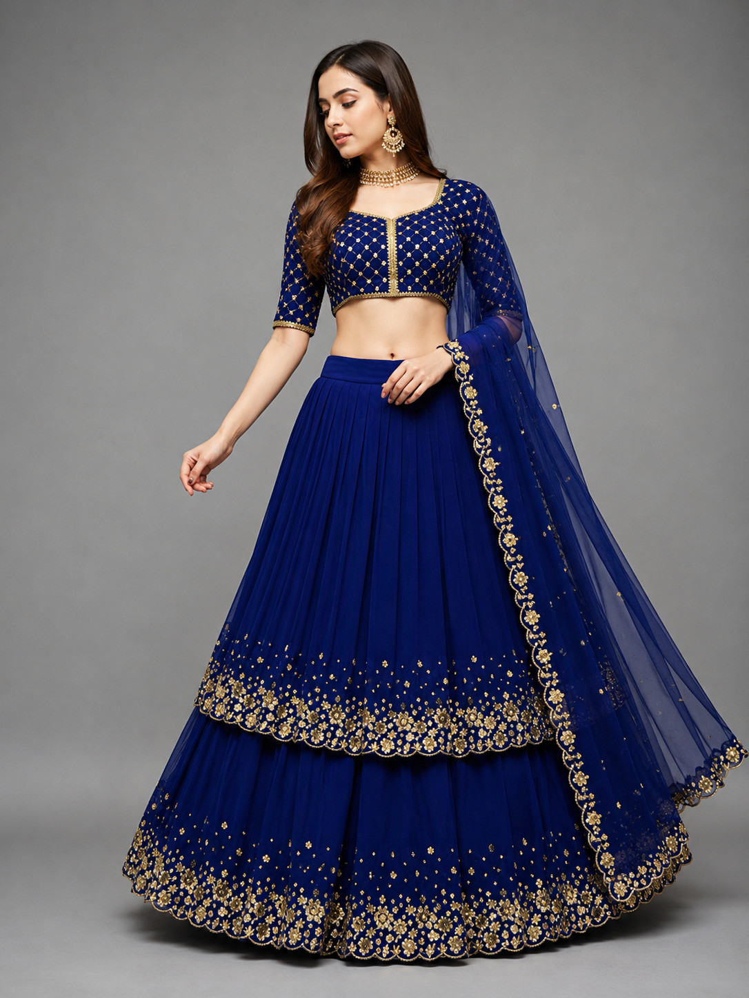 DESIGNER LEHENGA CHOLI INDIAN BOLLYWOOD WEDDING PARTY PAKISTANI WEAR READYMADE
