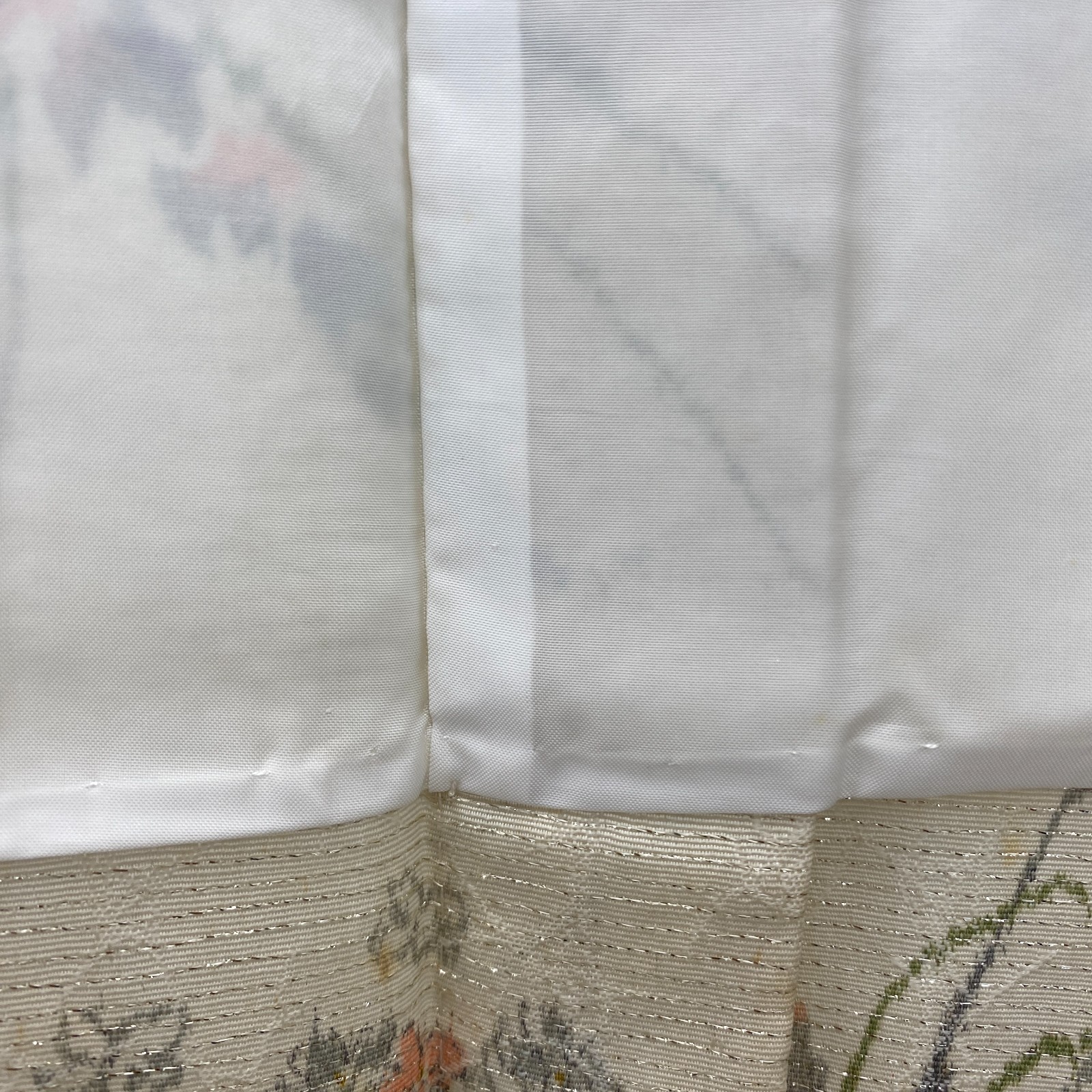 Japanese Vintage Kimono Haori Jacket Silk White Traditional Authentic 28 in