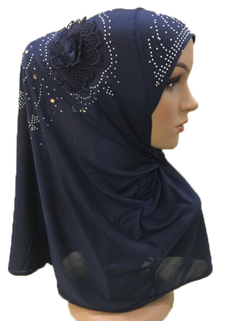 Muslim Hijab Women One Piece Full Cover Wrap Shawl Amira Overhead Headscarf Caps