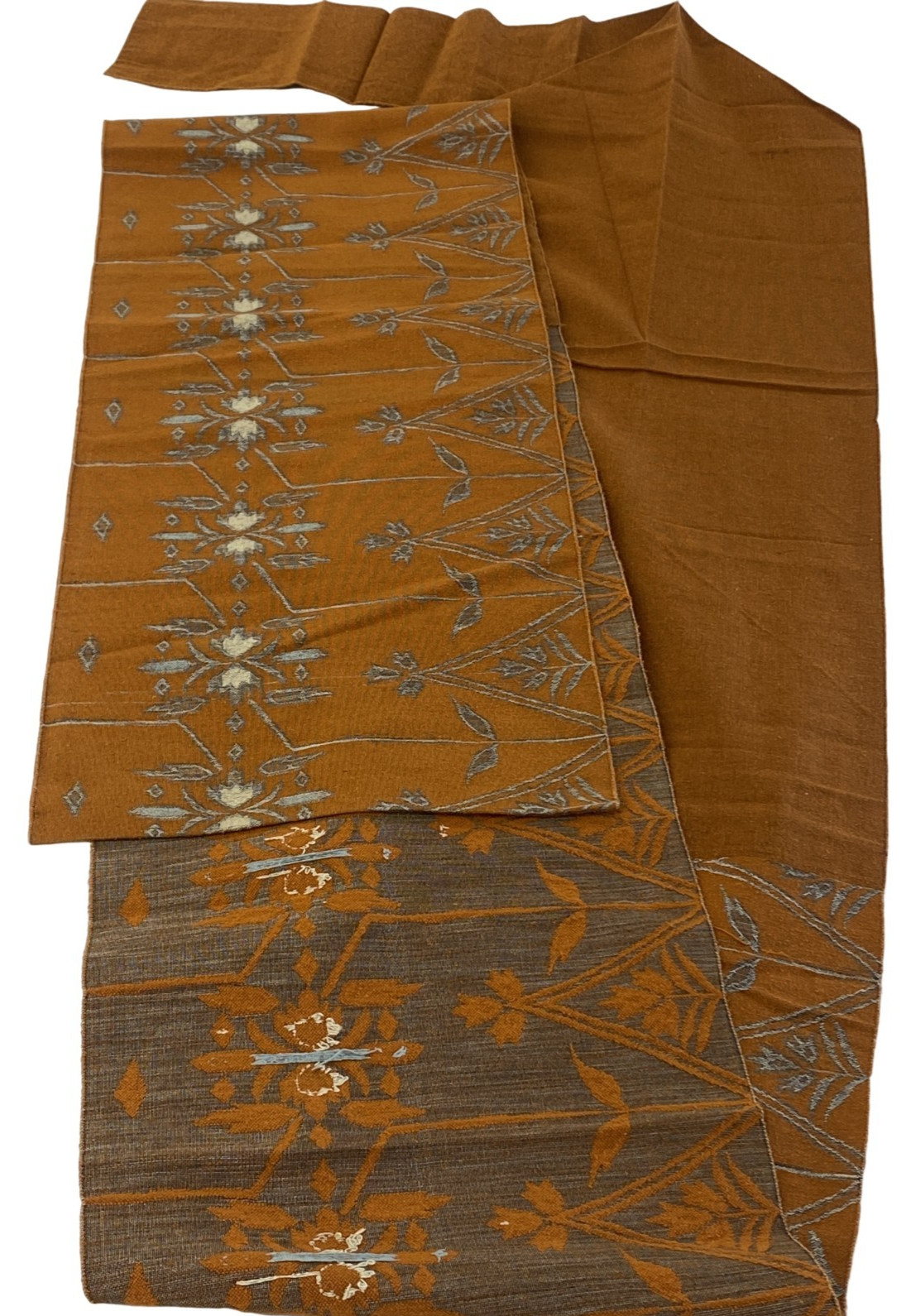 Japanese Vintage Kimono Nagoya Obi Cotton Brown Traditional Authentic 130 x11 in