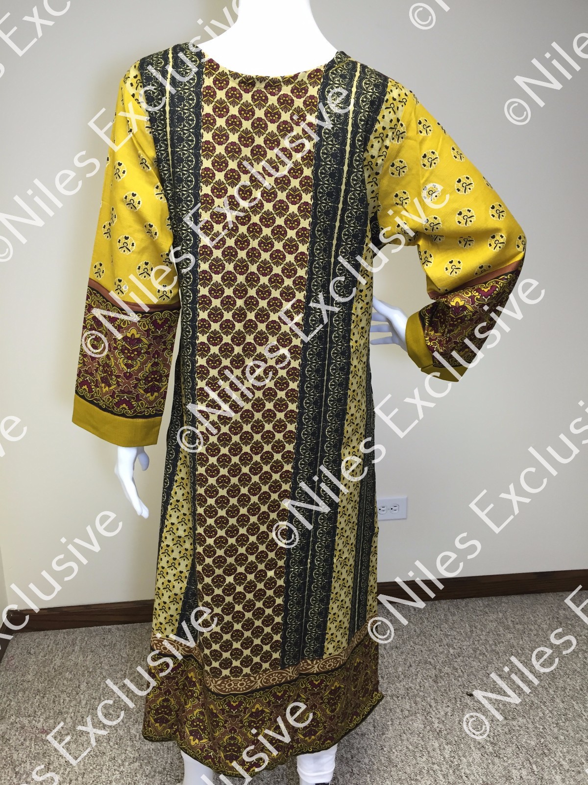 Pakistani Indian Designer Printed Khaddar Salwar Kameez, Nice Stitching L, XL