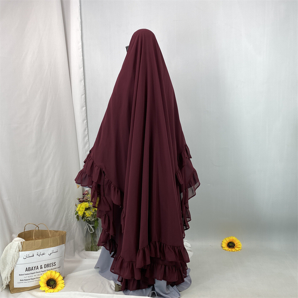 Islamic Women Overhead Large Khimar Muslim Hijab Prayer Niqab Kaftan Burqa Top