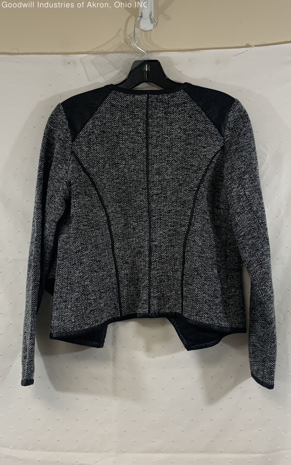 a.n.a Black White Tweed Moto Biker Jacket Asymmetrical Zip Women’s PS