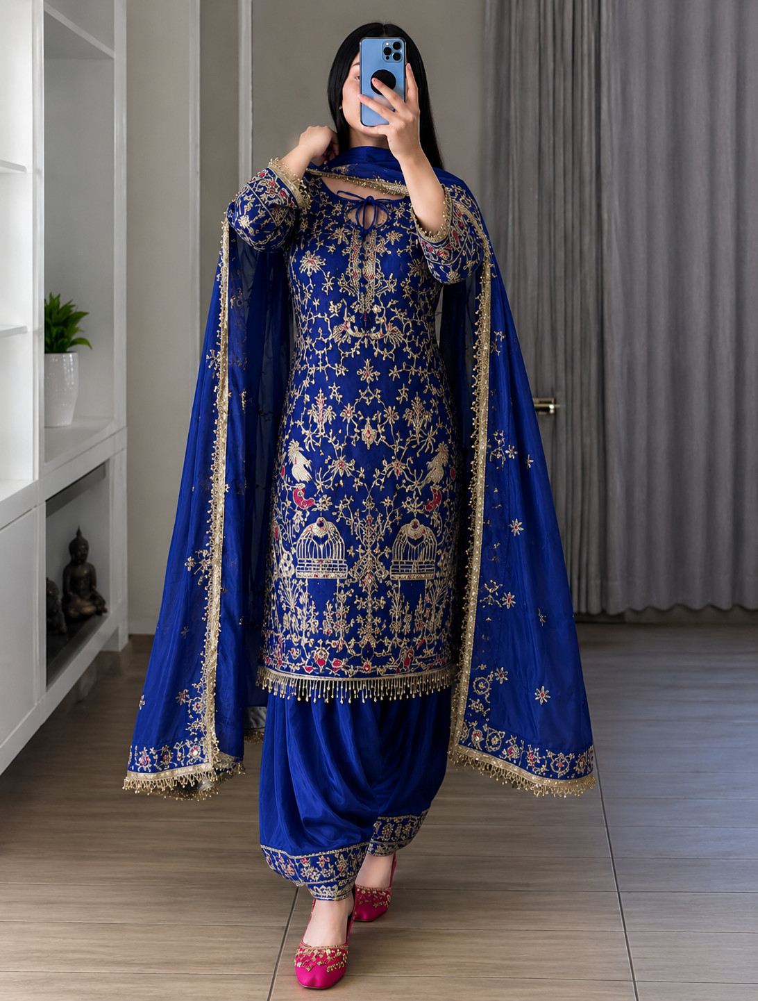 Readymade Bandhani Indian Pakistani Wedding Party Salwar Kameez Anarkali Suits