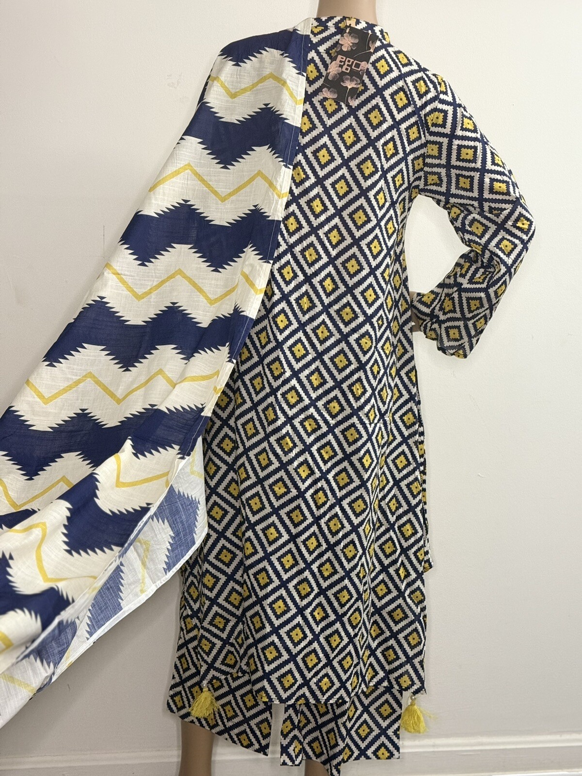 Pakistani Branded Casual Wear Lawn Shalwar Kameez Ego Women Patterns Yellow Blue