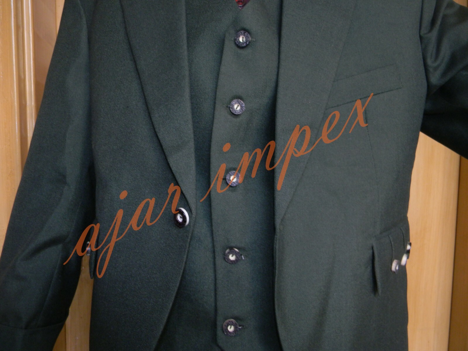 Argyle kilt Jacket & Waistcoat/Vest,Scottish Argyle Jacket Green Blazer Wool