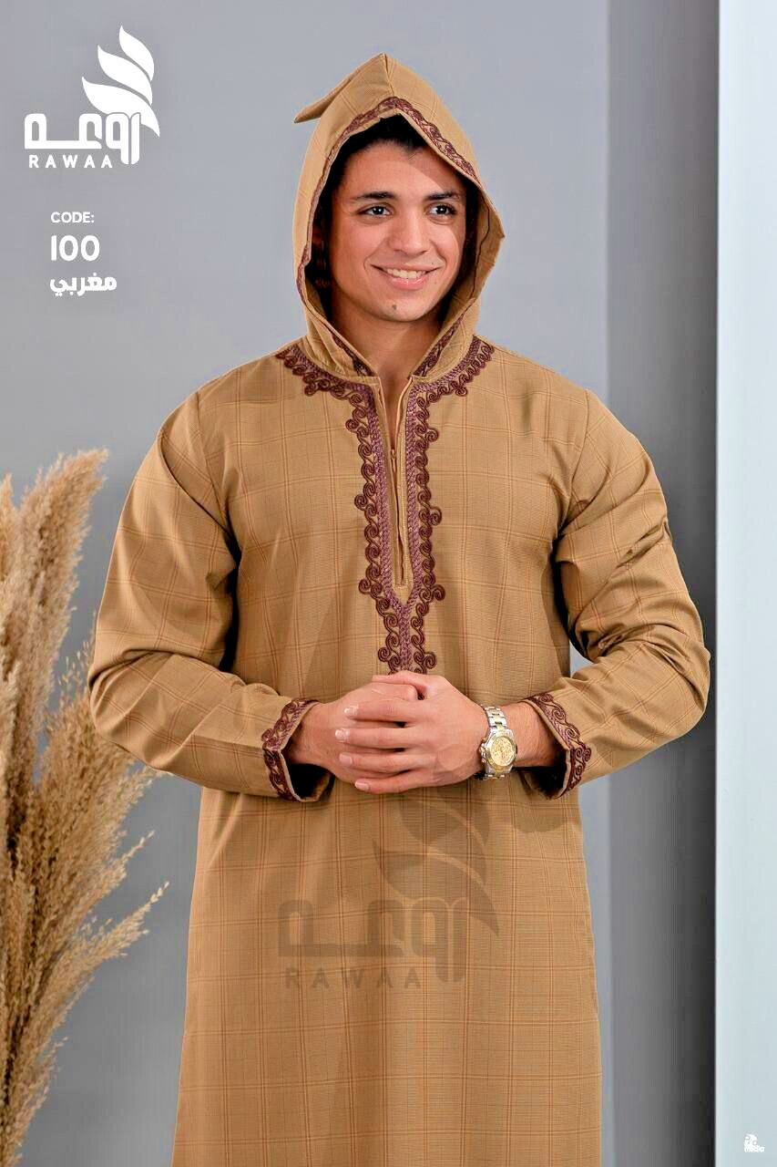 Size M Egypt Hoody Men Islamic Arabic thoub long sleeve cotton blend Al ekhlas