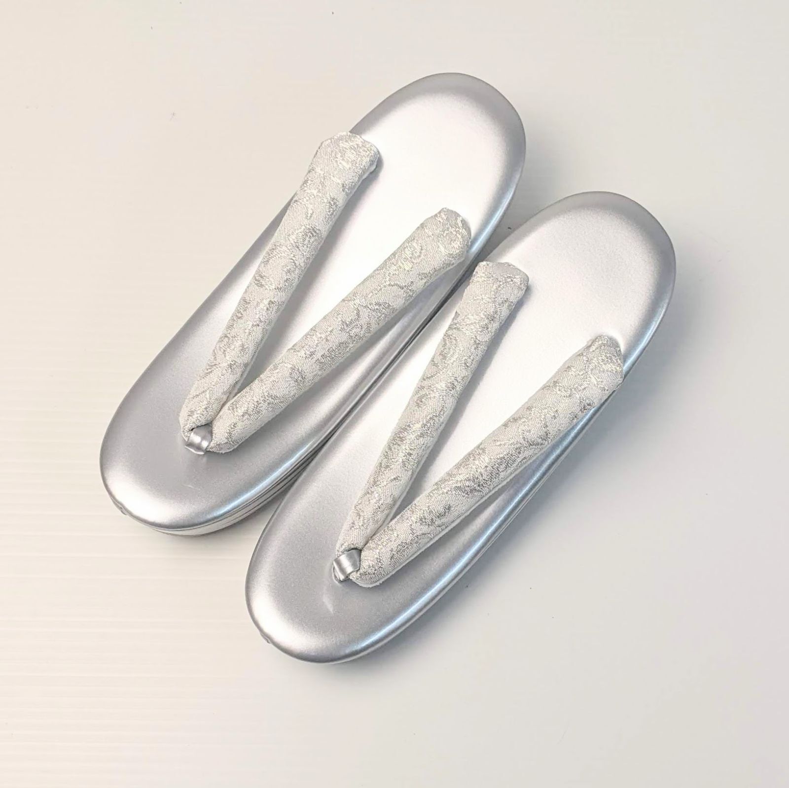 Japanese Zori (Sandals) Formal Obijiki Silver Synthetic Leather Size S,M,L,XL,3L