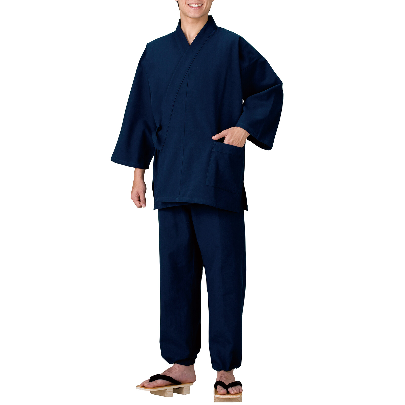 Japanese casual wear SAMUE cotton 100%, Unisex Indigo Blue AIZOME product
