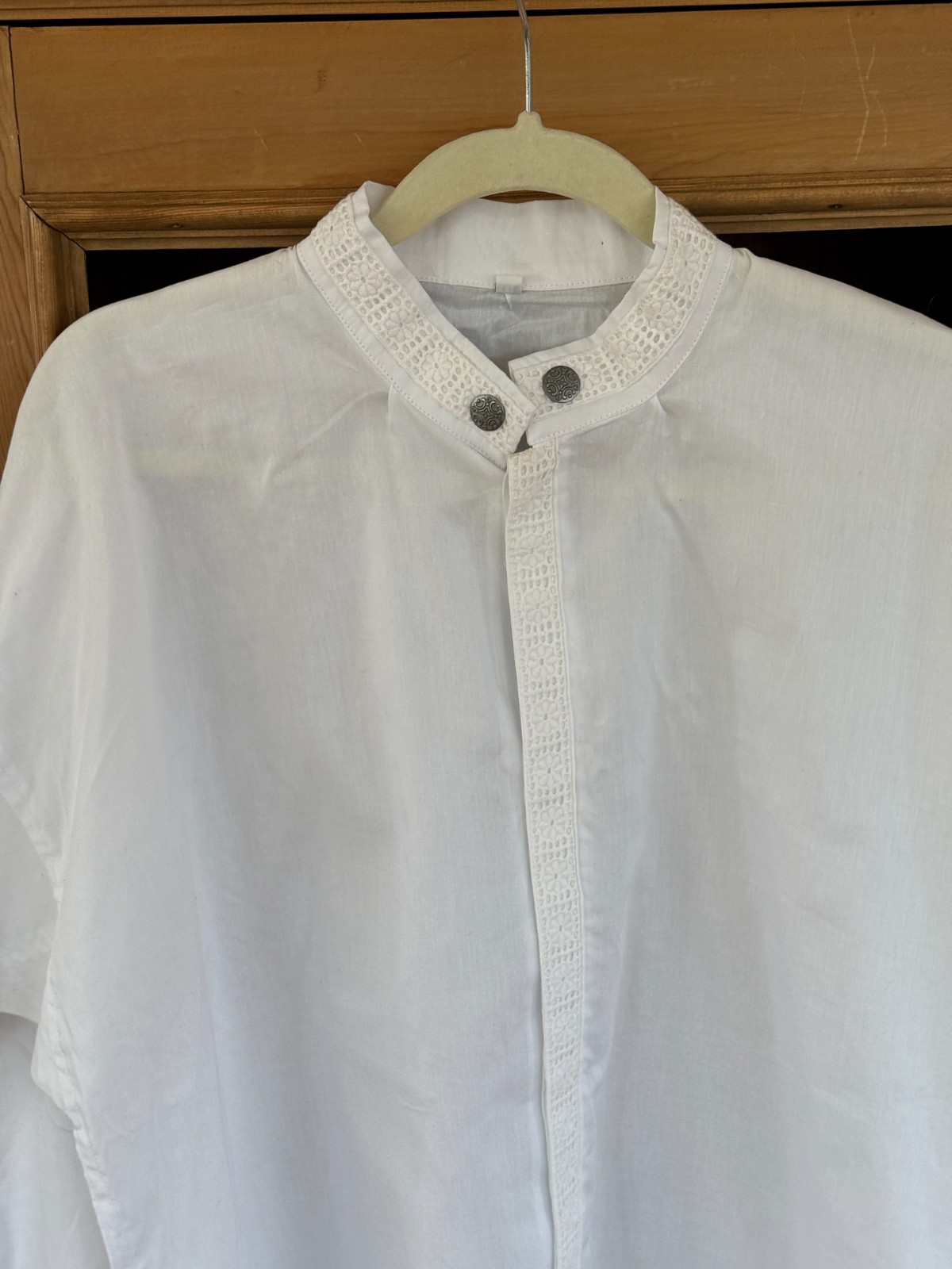 MENS 3XL Norwwgian BUNAD FESTDRAKT SHIRT from NORWAY Cotton with pewter