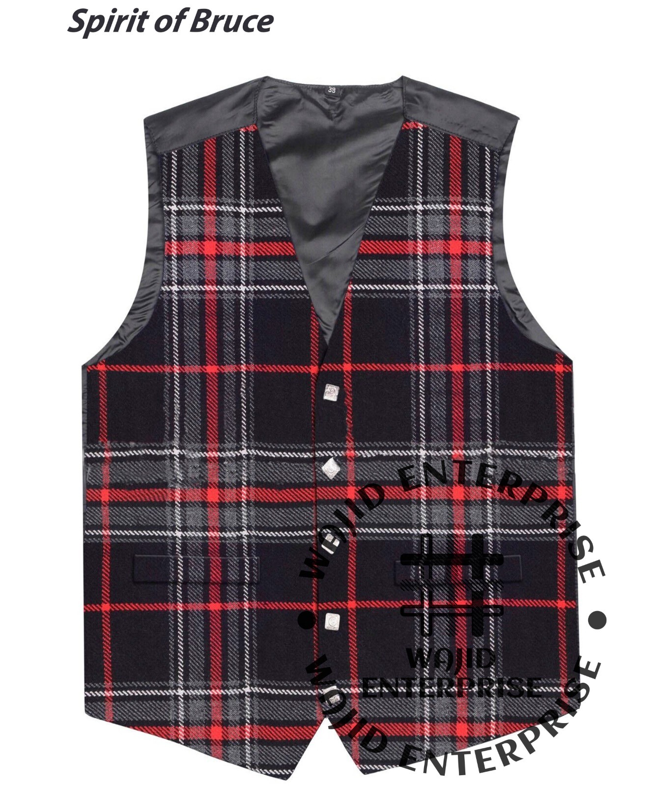 Scottish Spirit of Bruce Formal Wedding WAISTCOAT Men kilt Tartan 5 Buttons VEST