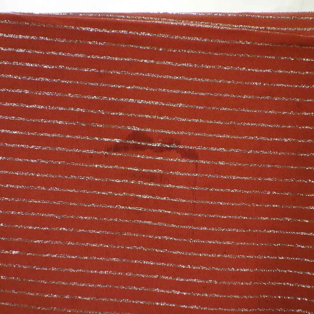 Used Women’s Silk Kimono Brown Striped, Lined (Awase) w/ Flaws