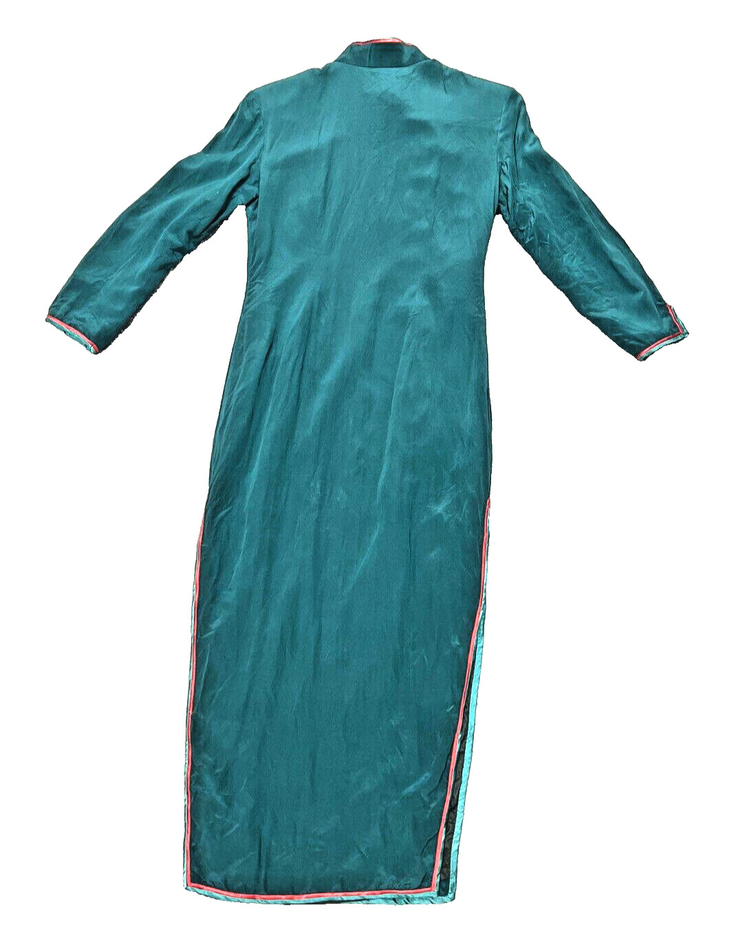 Elisa Women’s 27 Oriental Cheongsam Dress Satin 3/4 Sleeves Turquoise