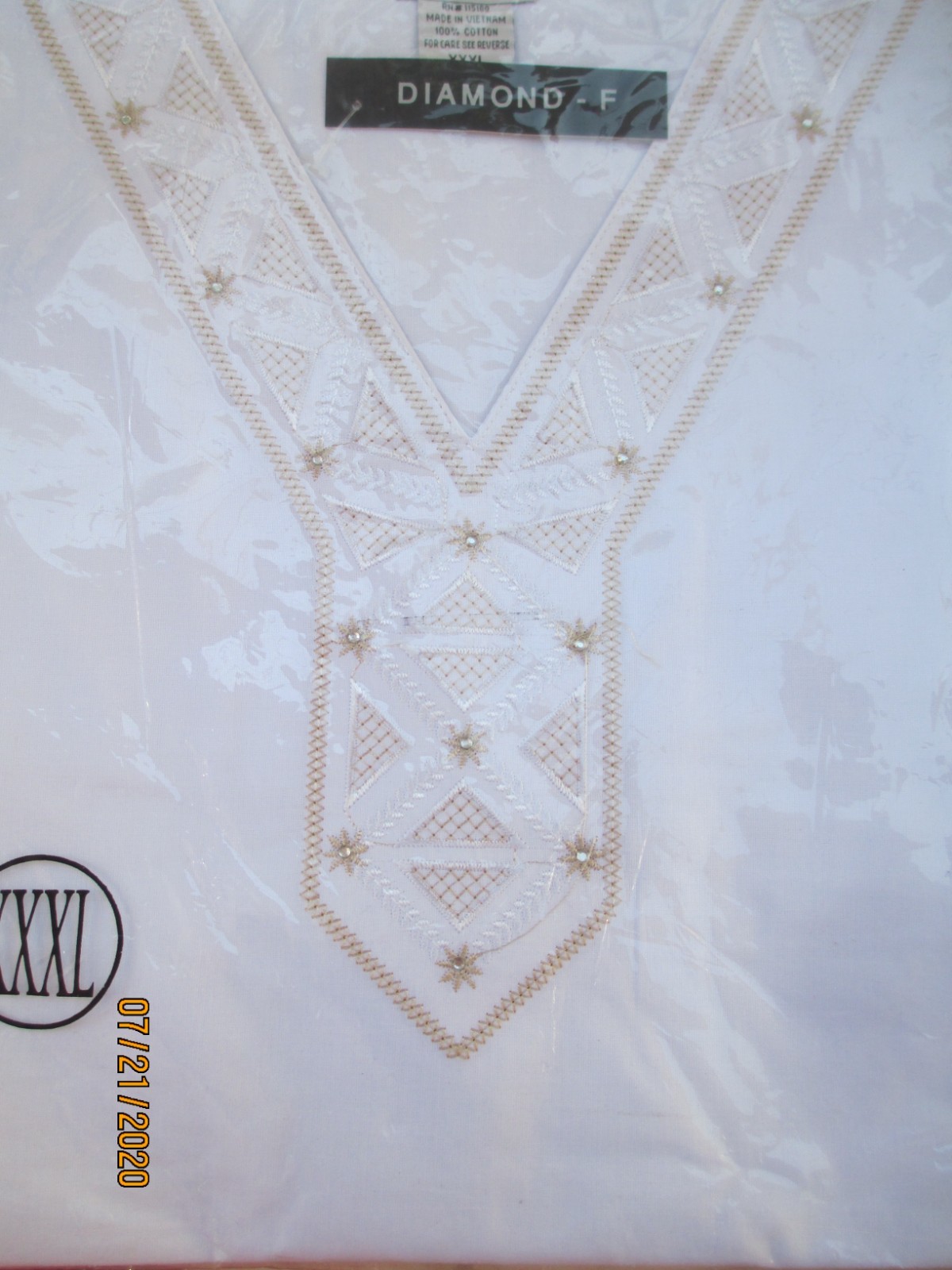 EMBROIDERED COTTON TOP KURTA YOGA TUNIC size 2X L 50
