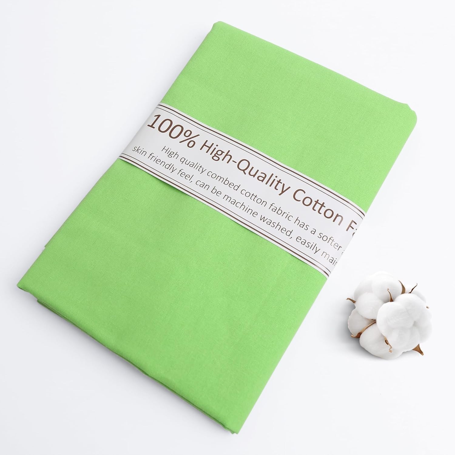 Fluorescent Green Cotton Fabric, Natural 100% Cotton Poplin Fabric by The Yar…