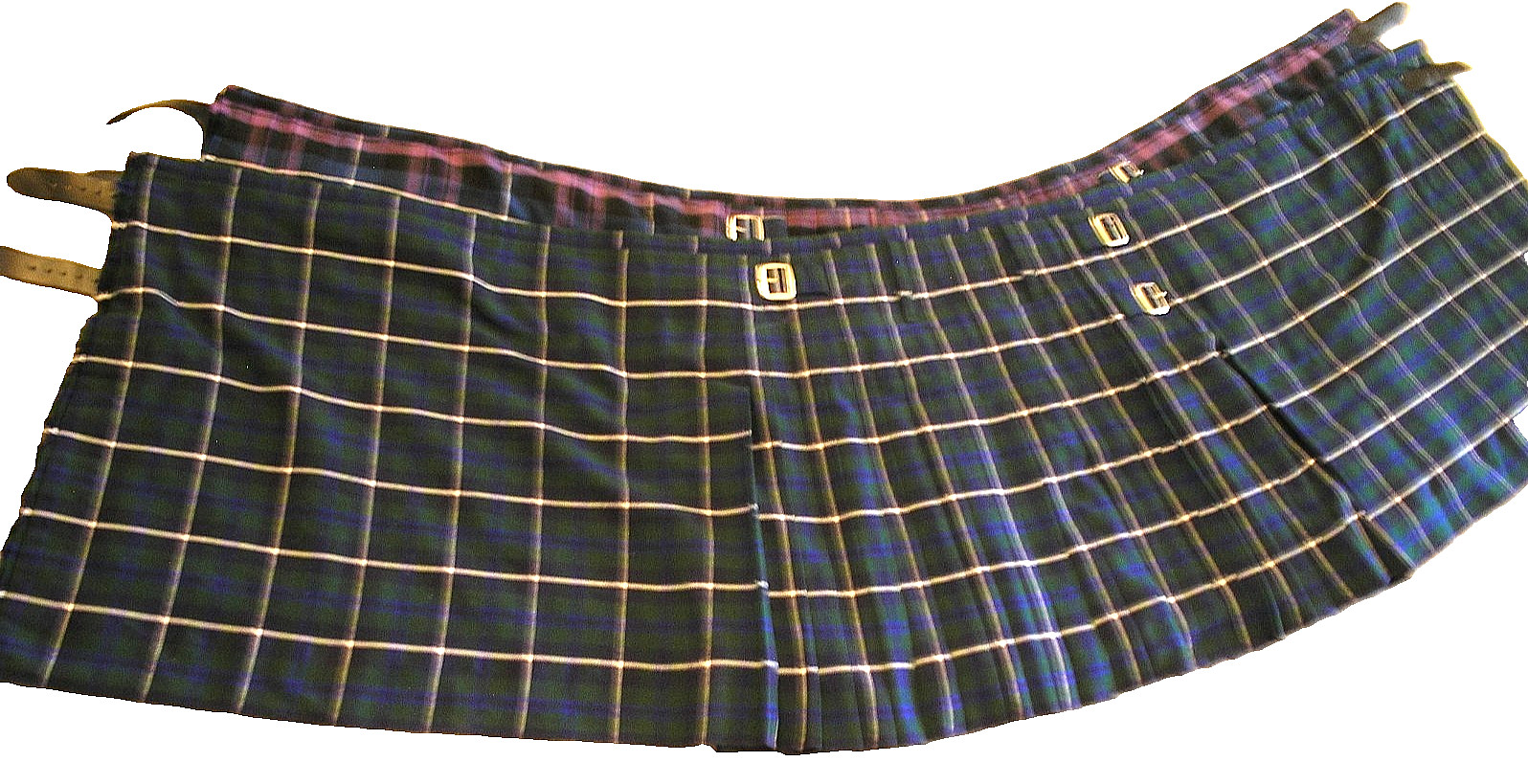Scottish Kilt mens Douglas Modern Tartan 43 – 44 waist ; 23 length ; wool 13 oz