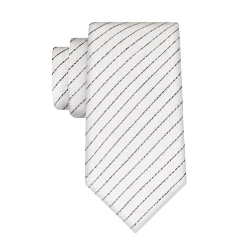 Men’s 2.56” Skinny Cotton Ties Striped Neckties Casual Business Tie for White