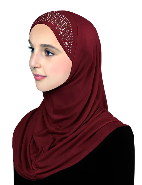 Lot of 12 JUNIOR SIZE Lycra Aiyah one piece Amira Hijab Pull On Headscarf Hijab