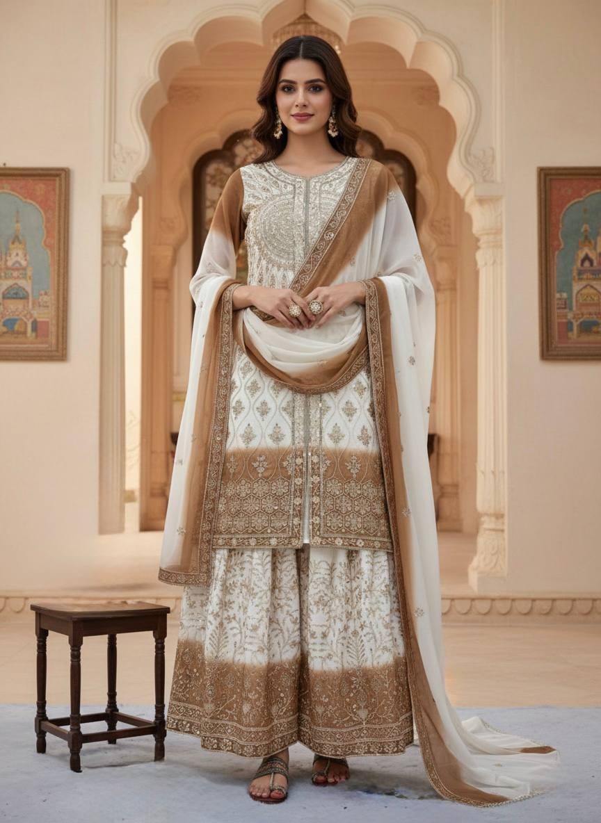 Launching New Heavy Star Georgette Kurta Palazzo With Dupatta For Function