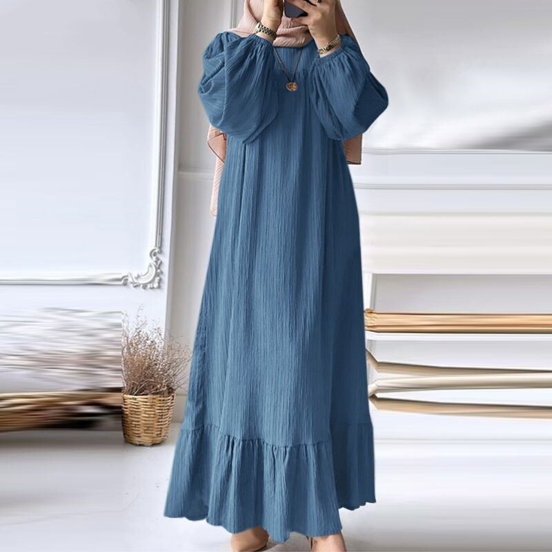 Spring Women Abaya Dress Muslim Islamic Clothing Turkey Kaftan Arab Robe Gown