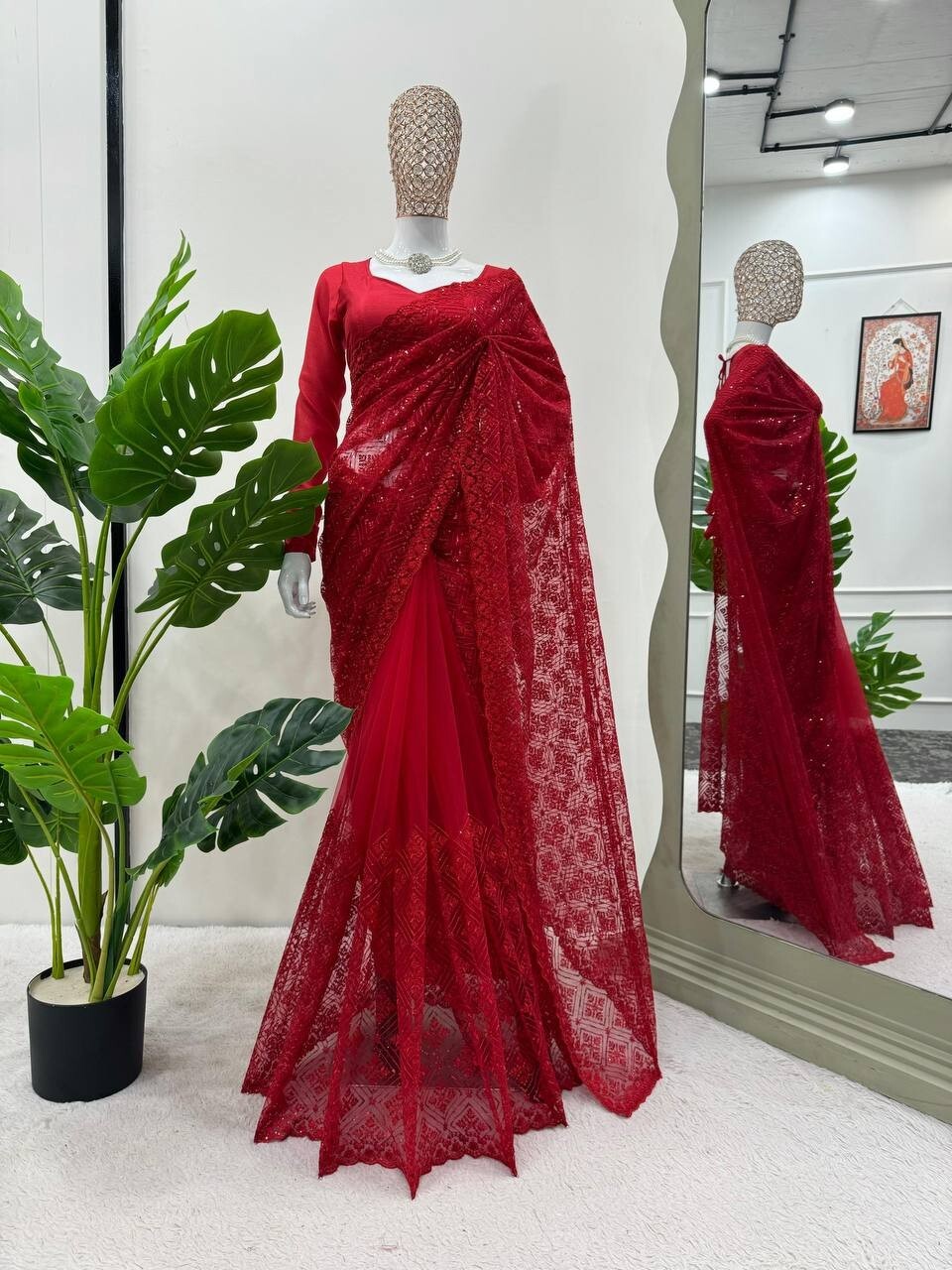 Designer Sari Bollywood Bridal Silk Saree Blouse South Indian Party Wear Saree