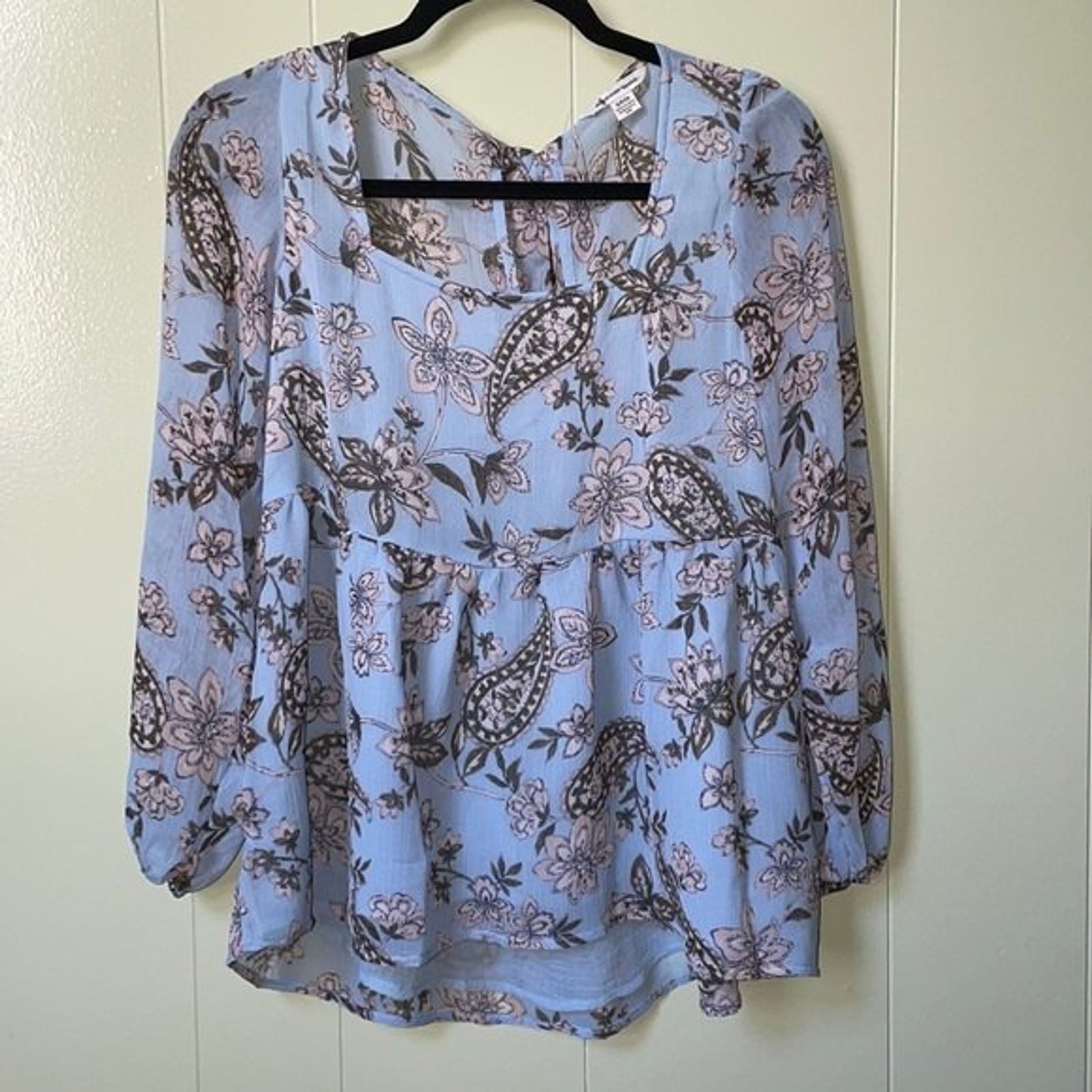 NWOT American Eagle Paisley Babydoll Peplum Blouse