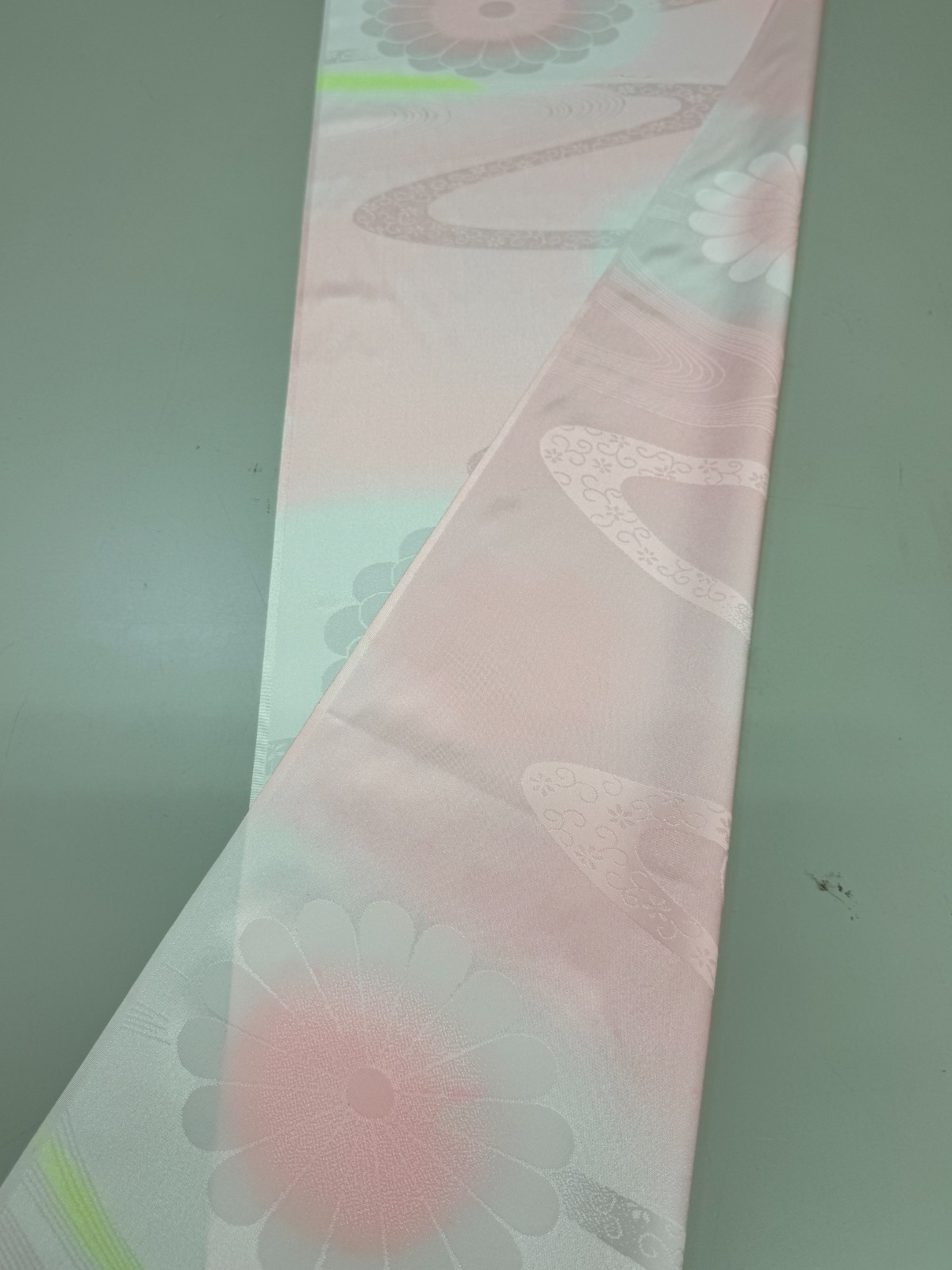 Japanese Vintage Kimono Fabric cloth Boro Silk Pink tradition 35.4×14.1 in