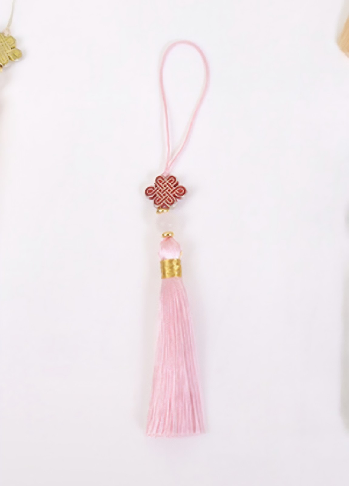 Mini Pink Korean Tassel Norigae Bag & Phone Accessory | Handmade Gift from Korea