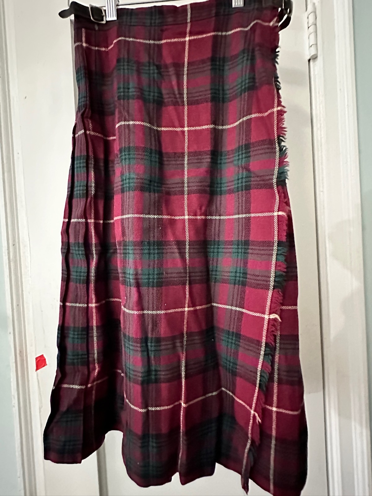 Vintage Laird Portch of Scotland Kilt Plaid Red
