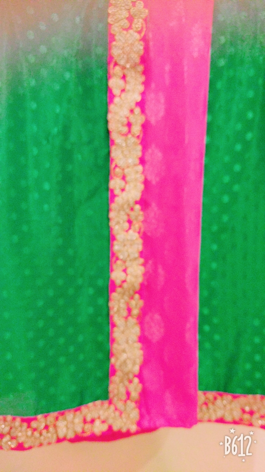 Blue and pink half and half saree